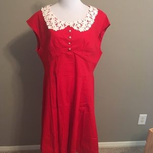 RED SWING DRESS